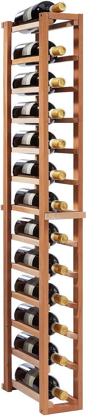 Wine Enthusiast N'FINITY Stackable Wine Rack - Diamond Cube (Solid Sides) - Dark Walnut Finish Solid Walnut- Holds 78 Bottles- Stylish Durable Wine Rack Home Decor – Bar Cabinet Liquor Storage