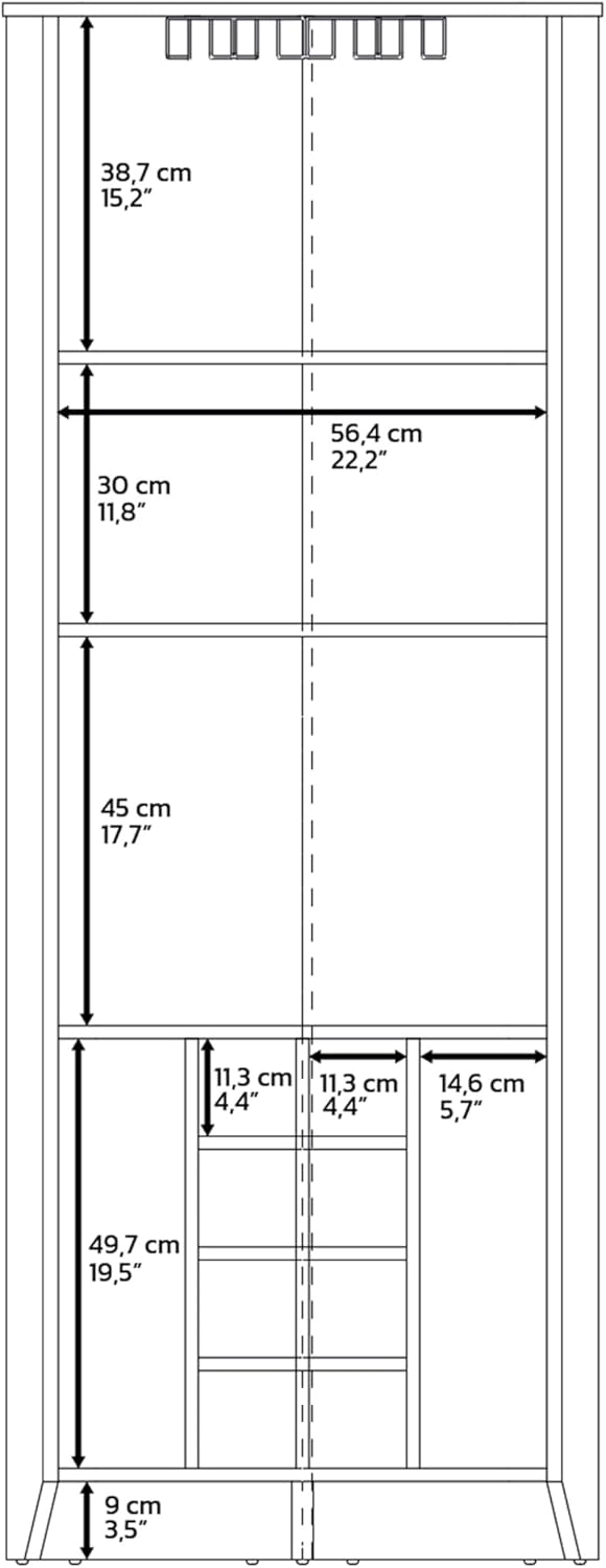 Maximize Corner Space with Bar Cabinet, Three Shelves, Eight Wine Rack, Side Shelves, Dark Brown Finish
