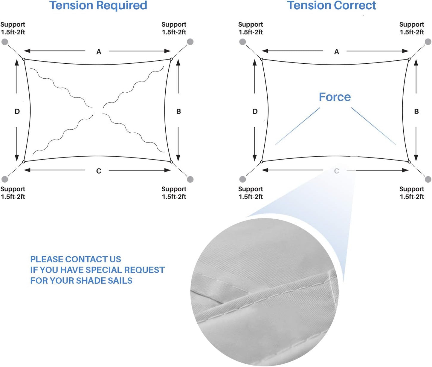 E&K Sunrise 16' x 16' Waterproof Sun Shade Sail Outdoor Rectangle Canopy Shade Cover UV Block for Pergola Patio Backyard Garden Deck (Light Gray)