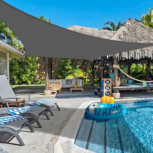 COOLBOYS 16'x 20' Sun Shade Sail Dark Grey Rectangle UV Block Outdoor Shade Canopy Sunshade for Patio Lawn Garden Carport Backyard Deck Pergola