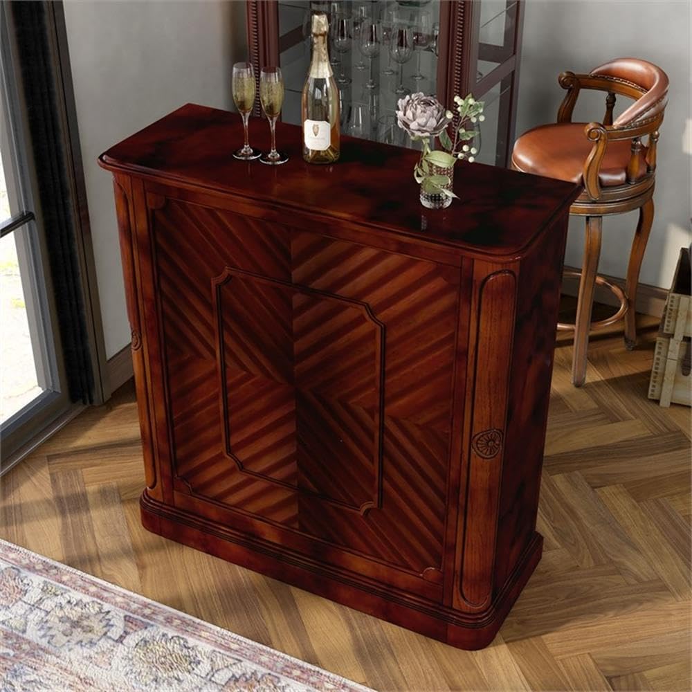 Furniture of America Myron Wood Multi Storage Wine Rack in Dark Cherry