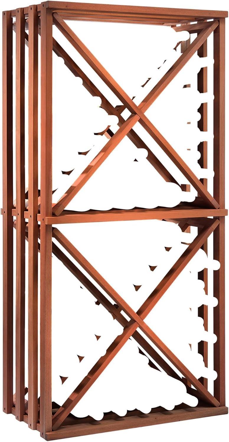 Wine Enthusiast N'FINITY Stackable Wine Rack - Diamond Cube (Solid Sides) - Dark Walnut Finish Solid Walnut- Holds 78 Bottles- Stylish Durable Wine Rack Home Decor – Bar Cabinet Liquor Storage
