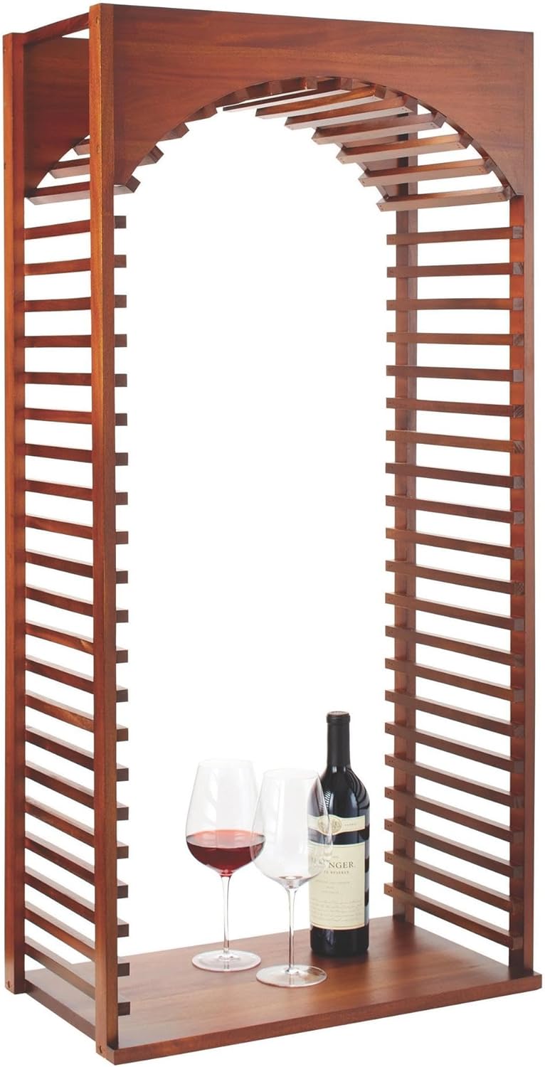 Wine Enthusiast N'FINITY Stackable Wine Rack - Diamond Cube (Solid Sides) - Dark Walnut Finish Solid Walnut- Holds 78 Bottles- Stylish Durable Wine Rack Home Decor – Bar Cabinet Liquor Storage