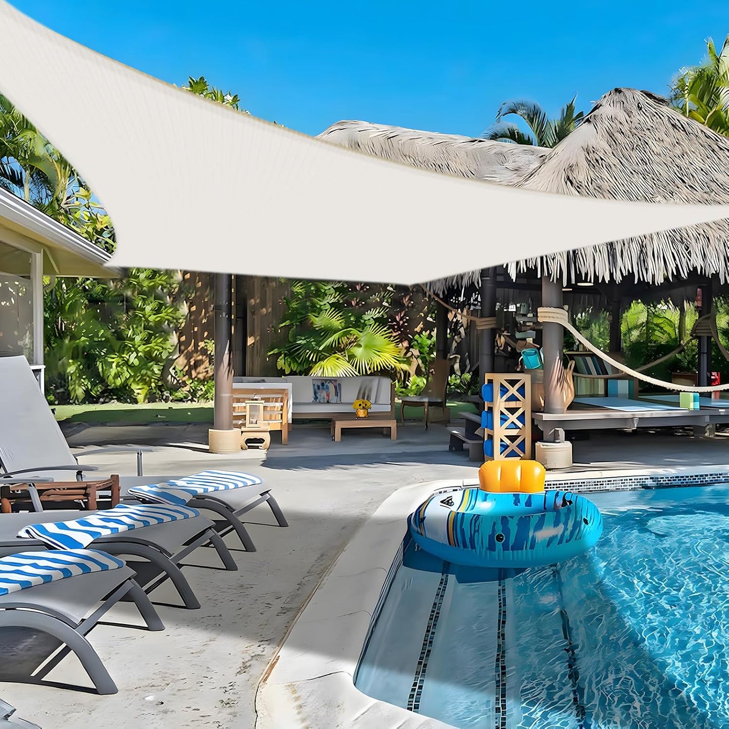 COOLBOYS 16'x 20' Sun Shade Sail Dark Grey Rectangle UV Block Outdoor Shade Canopy Sunshade for Patio Lawn Garden Carport Backyard Deck Pergola