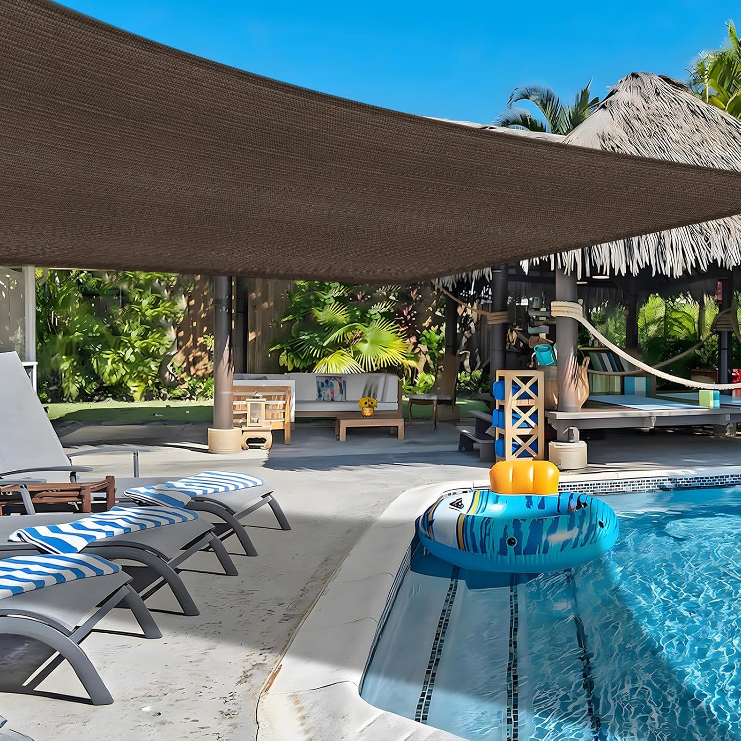 COOLBOYS 16'x 20' Sun Shade Sail Dark Grey Rectangle UV Block Outdoor Shade Canopy Sunshade for Patio Lawn Garden Carport Backyard Deck Pergola