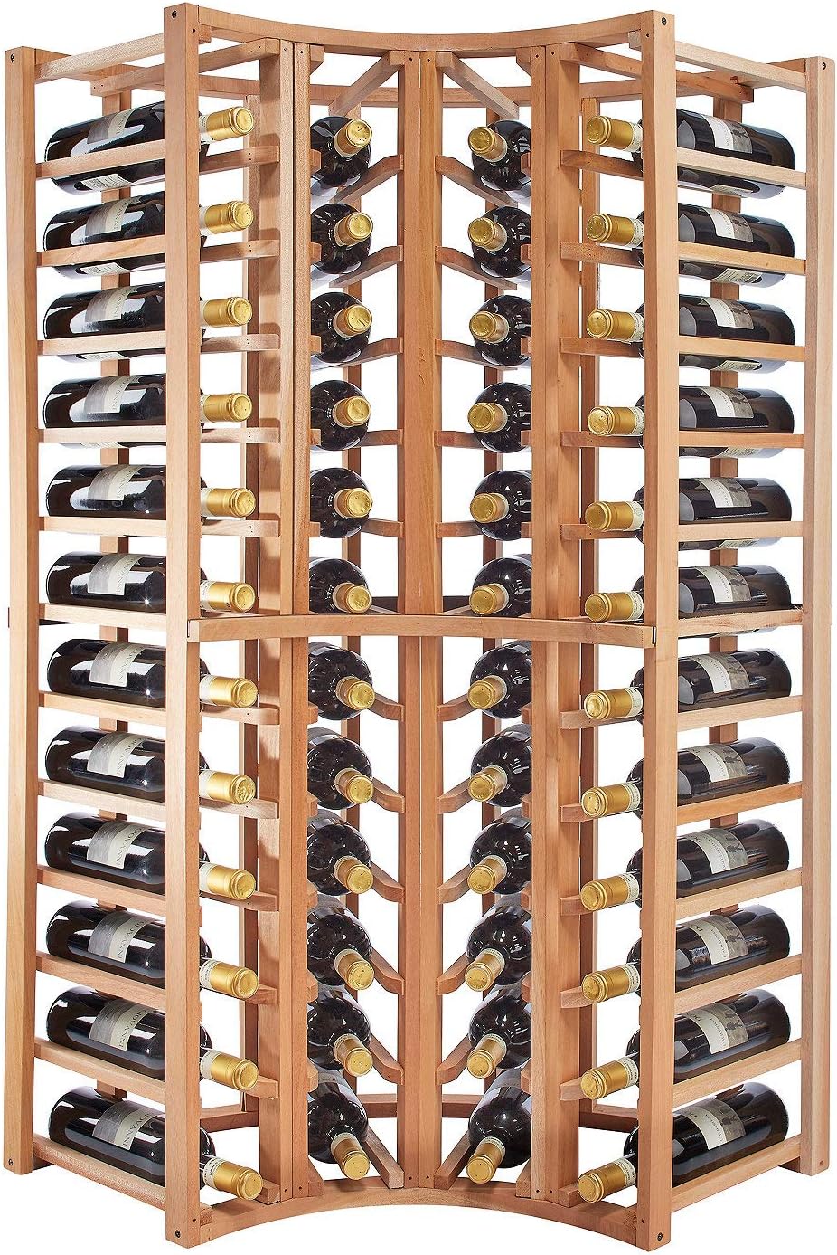 Wine Enthusiast N'FINITY Stackable Wine Rack - Diamond Cube (Solid Sides) - Dark Walnut Finish Solid Walnut- Holds 78 Bottles- Stylish Durable Wine Rack Home Decor – Bar Cabinet Liquor Storage