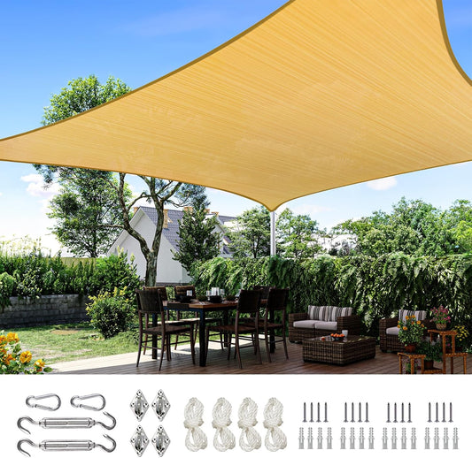 Quictent 20x26ft Sun Shade Sail for Patio, 185GSM Heavy Duty Rectangular Outdoor Sunshades UV Block Outside Canopy Cover for Backyard