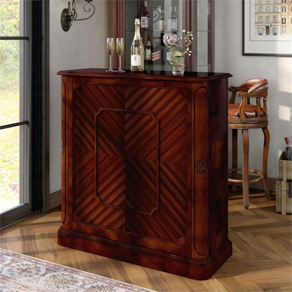 Furniture of America Myron Wood Multi Storage Wine Rack in Dark Cherry