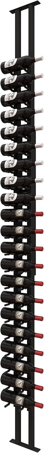 Ultra Wine Racks Floor-to-Ceiling Mount Display (1 Side, Double Deep, Black, Holds 42 Wine Bottles) - Modern Metal Wine Storage for Wine Cellars, Home Bars, Kitchens, and Dining Rooms