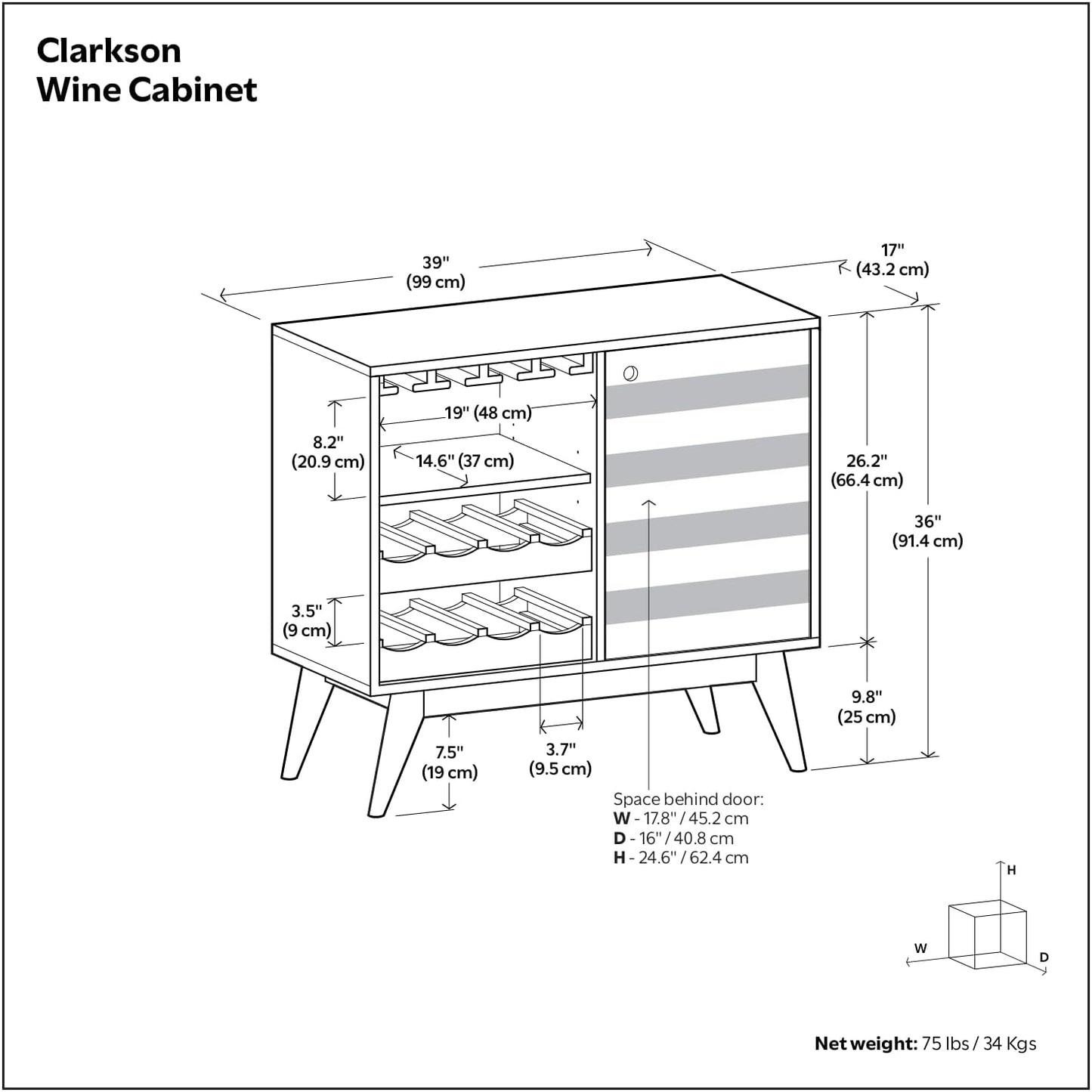 SIMPLIHOME Clarkson 8-Bottle SOLID ACACIA WOOD 39 inch Wide Mid Century Wine Cabinet in Rustic Natural Aged Brown for the Living Room, Dining Room and Kitchen