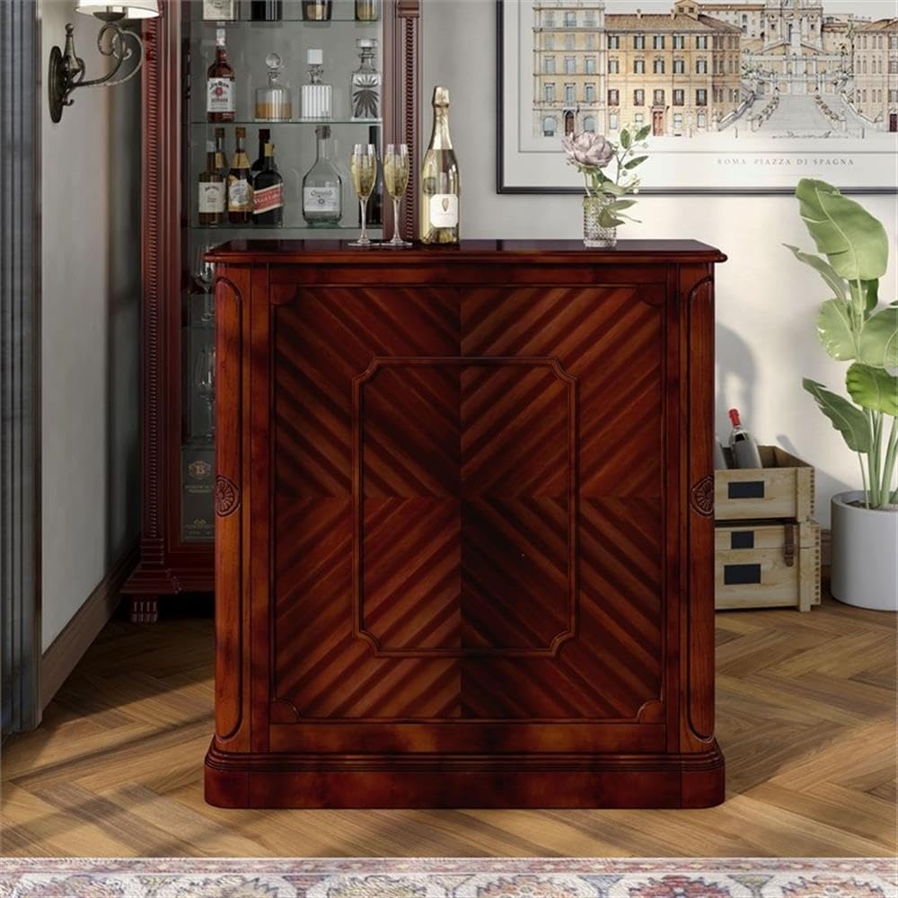 Furniture of America Myron Wood Multi Storage Wine Rack in Dark Cherry