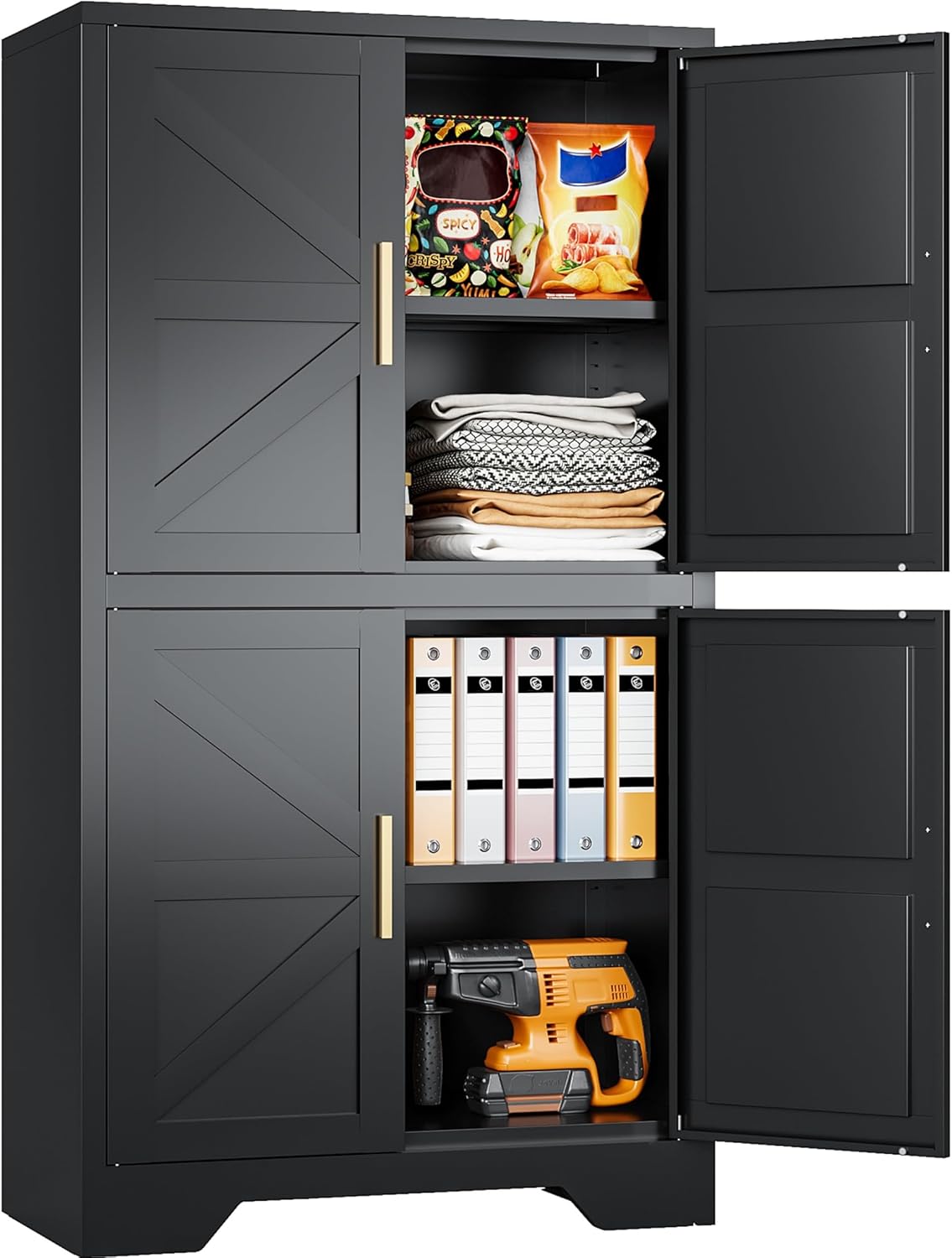 SISESOL White Metal Storage Cabinet,71" Tall Pantry Cabinet,Kitchen Pantry Storage Cabinets with 2 Doors and 6 Shelves,Wide Deep Food Cupboard for Home,Kitchen,Dining/Living Room