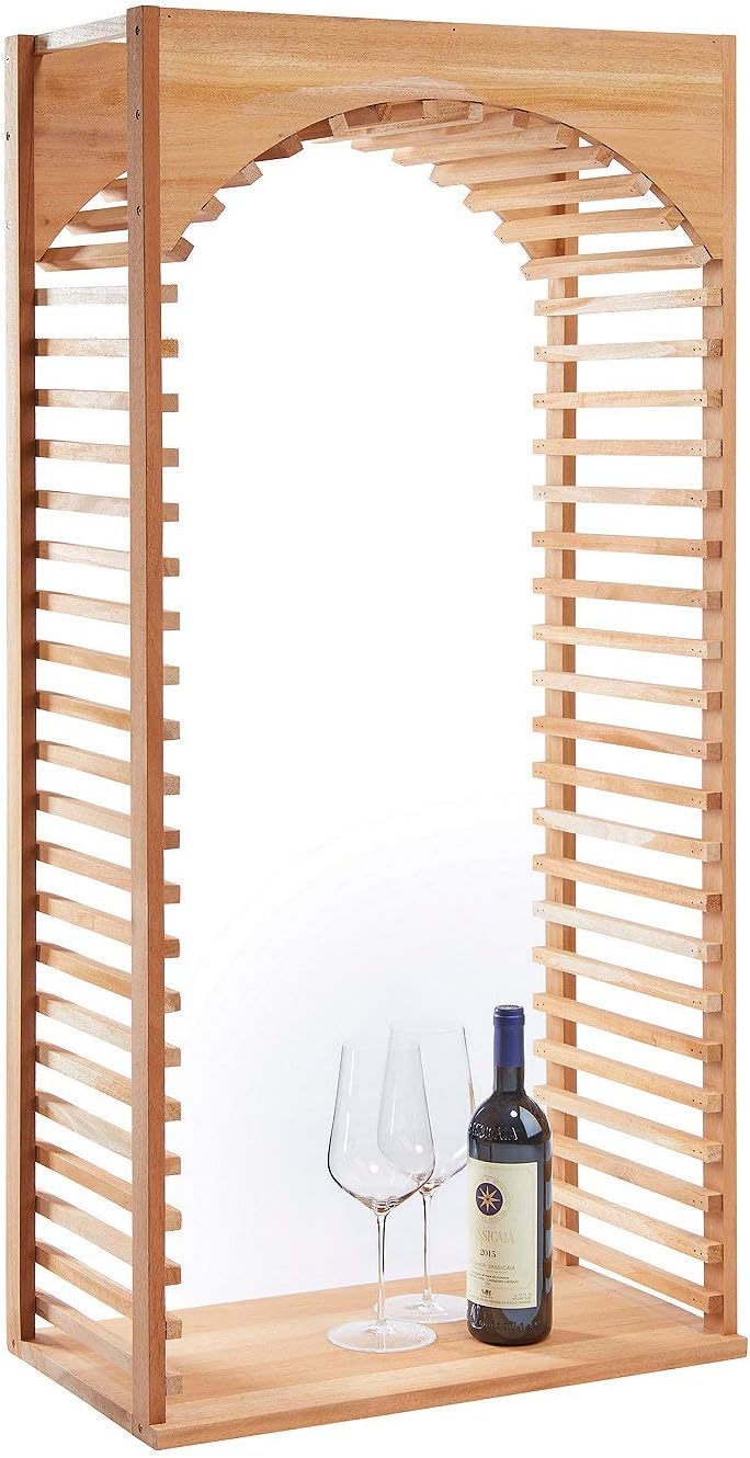 Wine Enthusiast N'FINITY Stackable Wine Rack - Diamond Cube (Solid Sides) - Dark Walnut Finish Solid Walnut- Holds 78 Bottles- Stylish Durable Wine Rack Home Decor – Bar Cabinet Liquor Storage