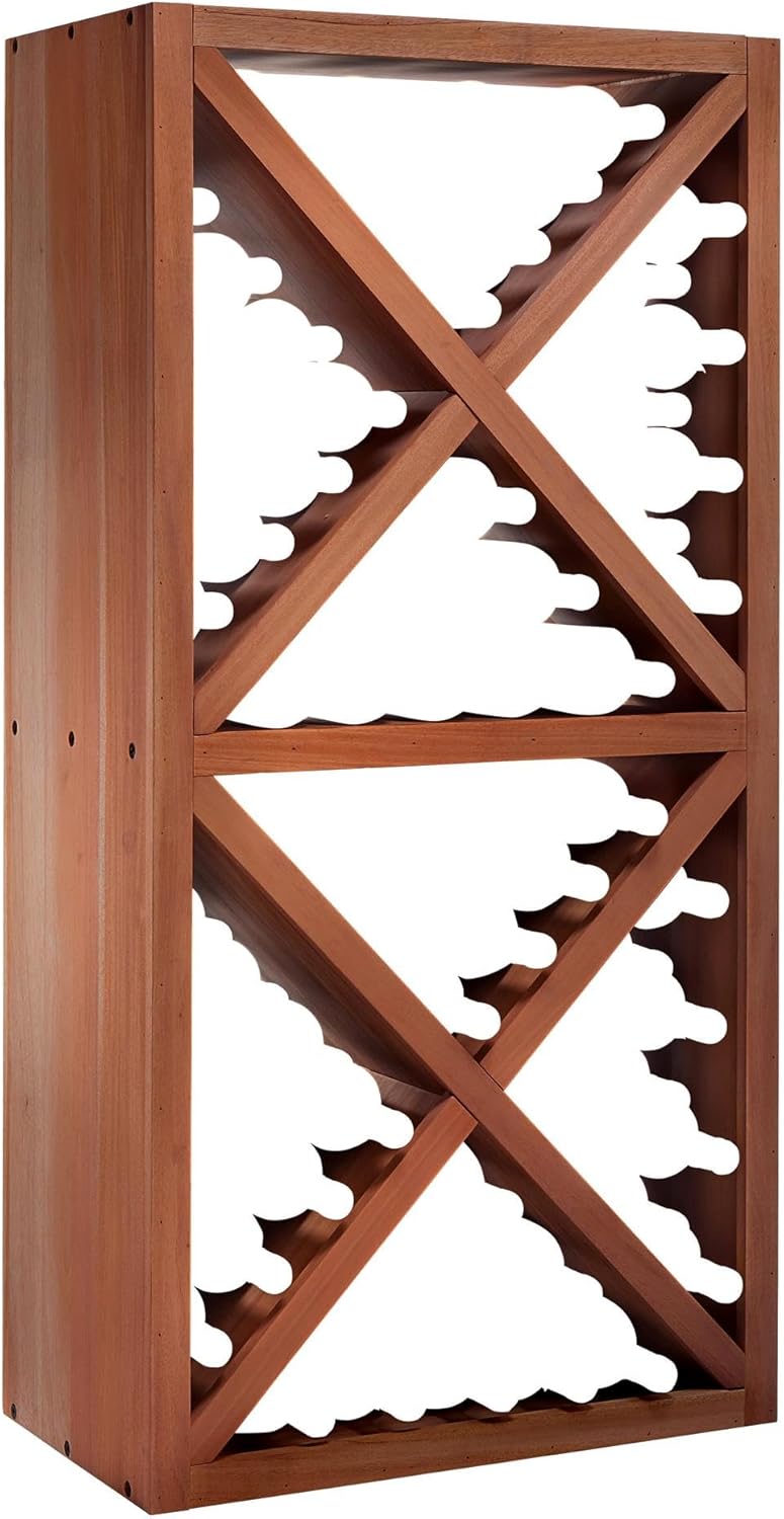Wine Enthusiast N'FINITY Stackable Wine Rack - Diamond Cube (Solid Sides) - Dark Walnut Finish Solid Walnut- Holds 78 Bottles- Stylish Durable Wine Rack Home Decor – Bar Cabinet Liquor Storage