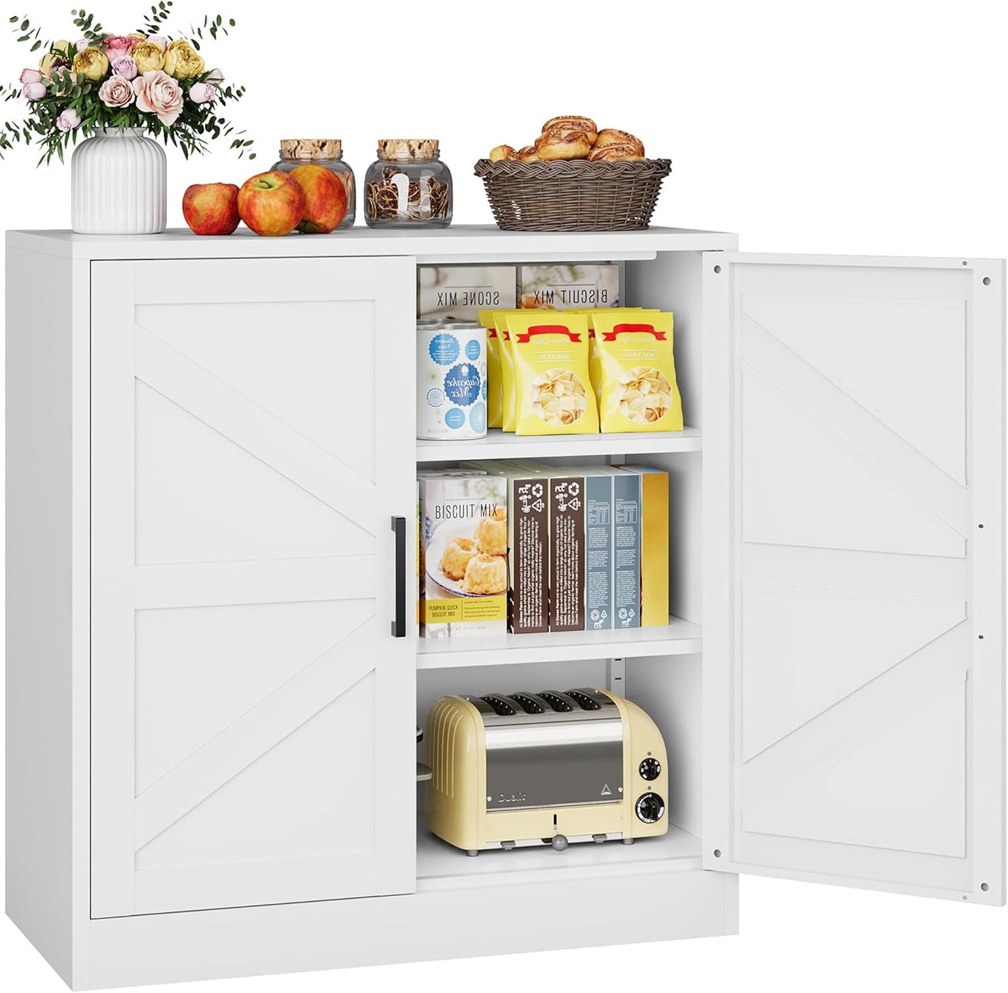 SISESOL White Metal Storage Cabinet,71" Tall Pantry Cabinet,Kitchen Pantry Storage Cabinets with 2 Doors and 6 Shelves,Wide Deep Food Cupboard for Home,Kitchen,Dining/Living Room