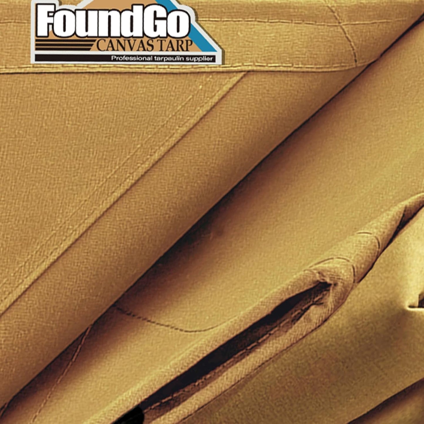 FoundGo 12x16ft Canvas Tarp 22 Mil Tarps 14 oz Canvas Tarpaulin Heavy Duty Cloth Water/UV Resistant Cover with Rustproof Grommets & Ropes for Cars,Roofs,Boats,Camps,Sunshades，Moisture Barrier -Tan