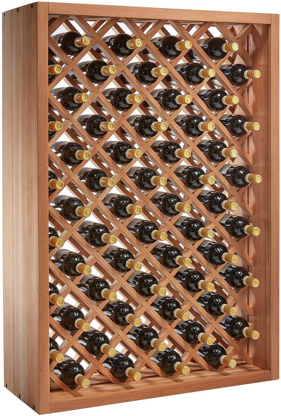 Wine Enthusiast N'FINITY Stackable Wine Rack - Diamond Cube (Solid Sides) - Dark Walnut Finish Solid Walnut- Holds 78 Bottles- Stylish Durable Wine Rack Home Decor – Bar Cabinet Liquor Storage