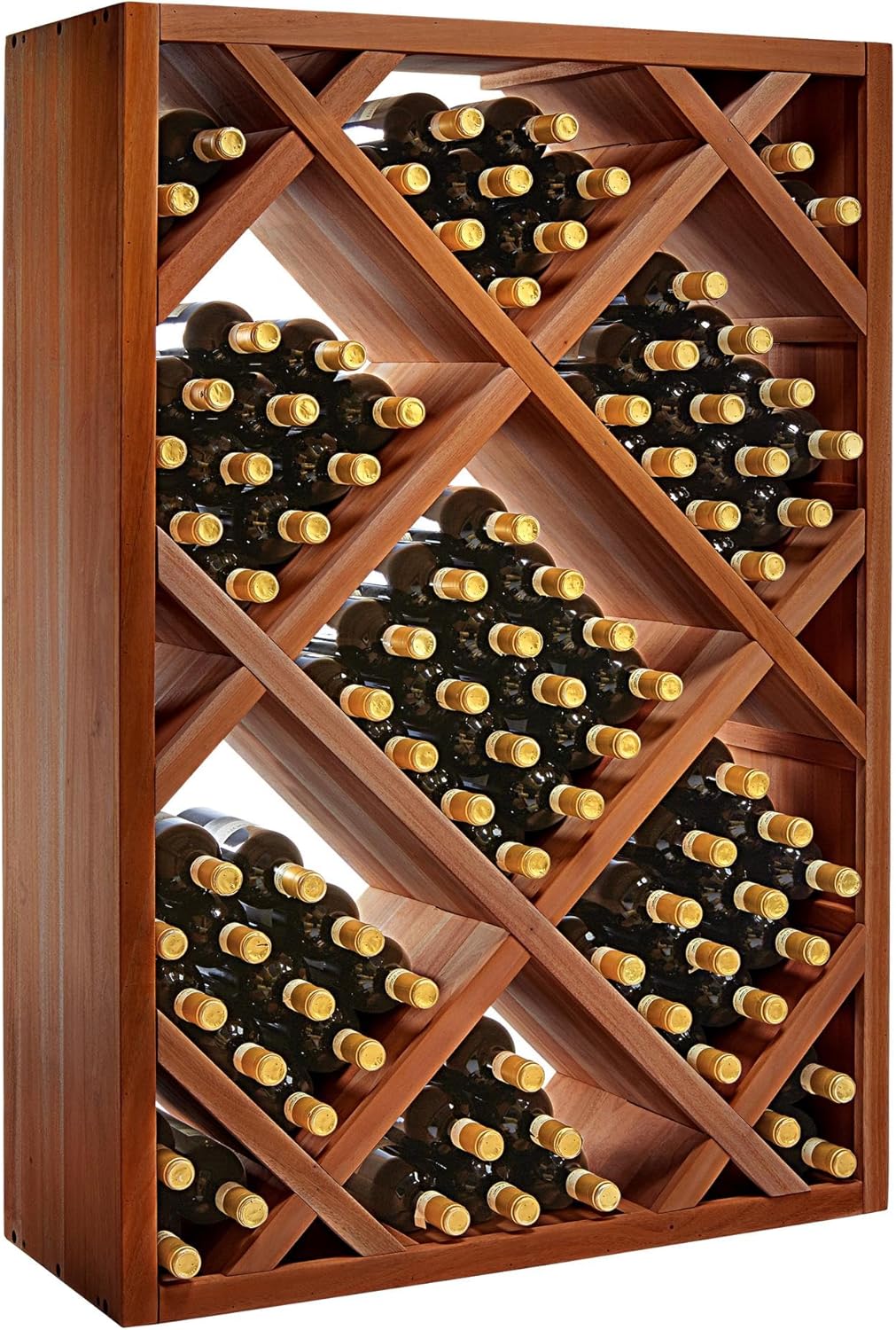 Wine Enthusiast N'FINITY Stackable Wine Rack - Diamond Cube (Solid Sides) - Dark Walnut Finish Solid Walnut- Holds 78 Bottles- Stylish Durable Wine Rack Home Decor – Bar Cabinet Liquor Storage