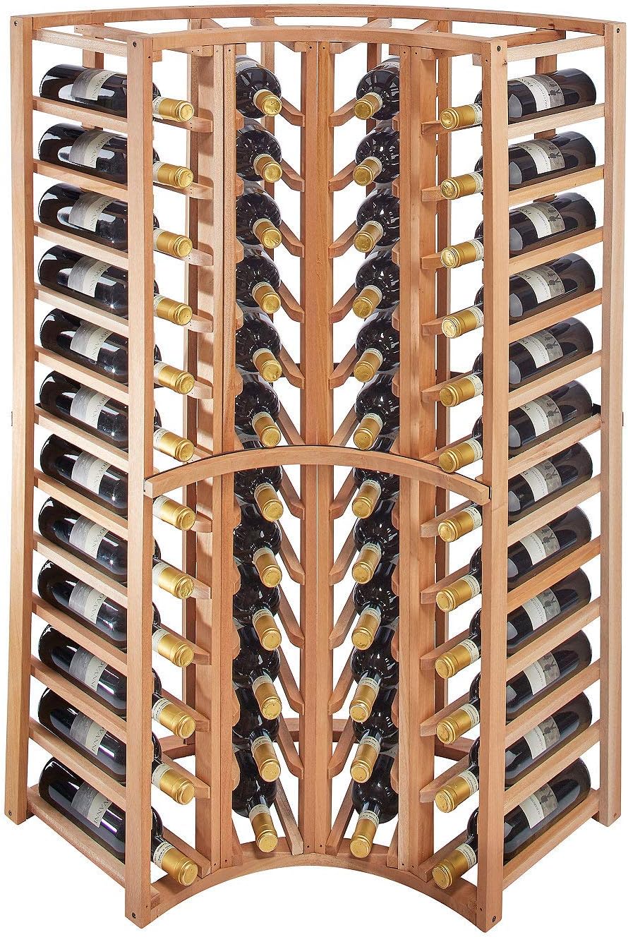 Wine Enthusiast N'FINITY Stackable Wine Rack - Diamond Cube (Solid Sides) - Dark Walnut Finish Solid Walnut- Holds 78 Bottles- Stylish Durable Wine Rack Home Decor – Bar Cabinet Liquor Storage