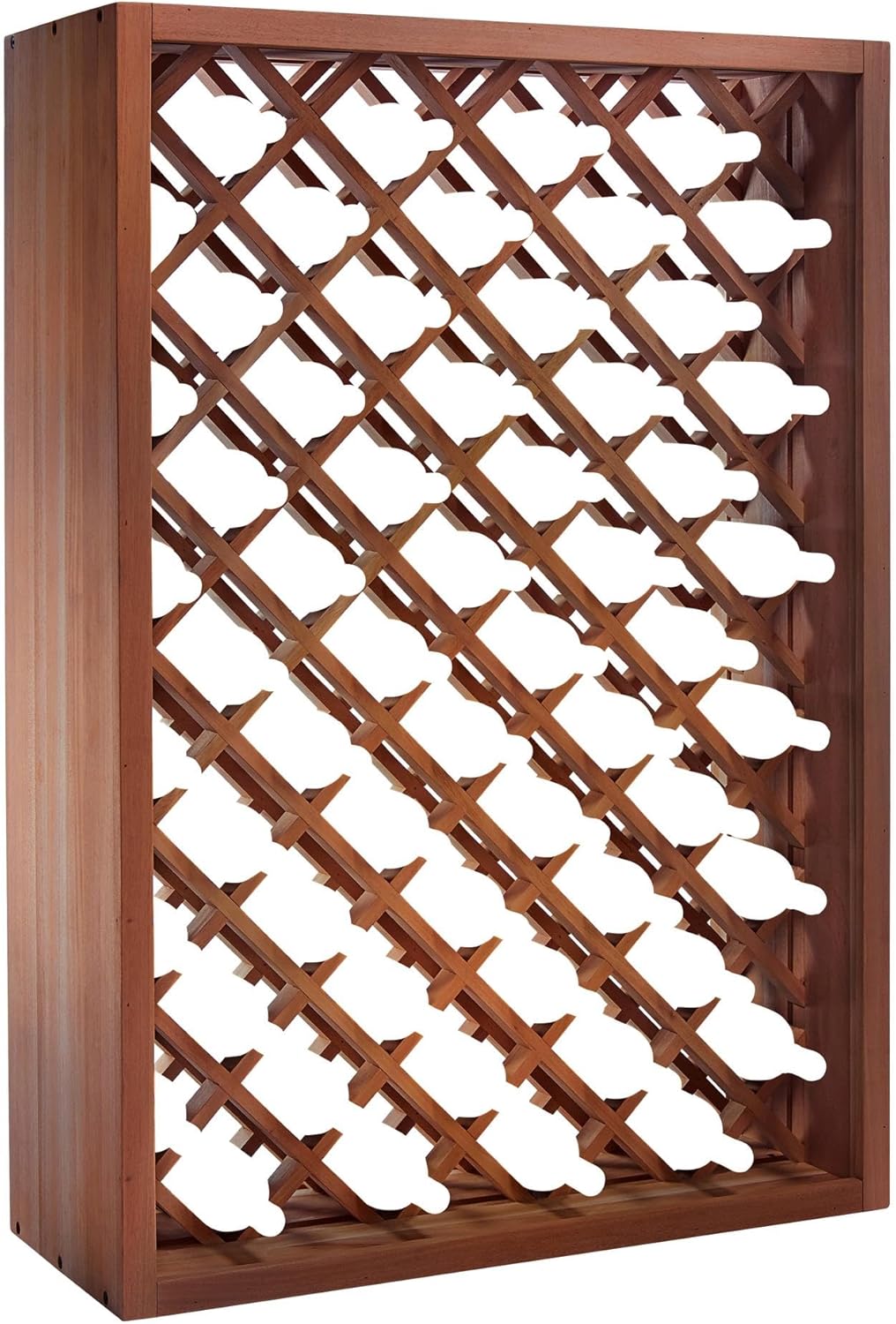 Wine Enthusiast N'FINITY Stackable Wine Rack - Diamond Cube (Solid Sides) - Dark Walnut Finish Solid Walnut- Holds 78 Bottles- Stylish Durable Wine Rack Home Decor – Bar Cabinet Liquor Storage